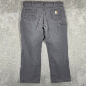 Carhartt Rugged Flex Canvas Work Pants Mens 42x30 Gray Relaxed Fit 5-Pocket